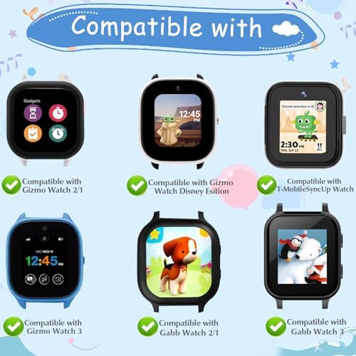 Replacement Band Compatible With Gabb Watch 3 2 1/Gizmo Watch 3 2 1 Disney/SyncUP Kids Watch/Cosmo JrTrack 3/2 SE/2/1 Breathable Hook & Loop Bands Soft Adjustable Nylon Strap