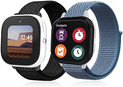 Replacement Band Compatible with Gabb Watch 3 2 1/Gizmo Watch 3 2 1 Disney/SyncUP Kids Watch/Cosmo JrTrack 3/2 SE/2/1 Breathable Hook & Loop Bands Soft Adjustable Nylon Strap