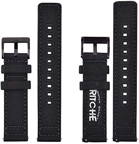 Ritche Christmas Gift Canvas Vintage Quick Release Watch Band 18mm 20mm 22mm 24mm Replacement Watch Straps For Men Women White Elephant Gifts Stocking Stuffers For Men Father's Day Gifts