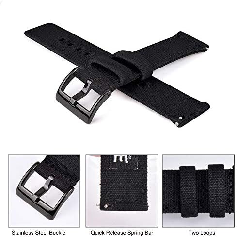 Ritche Christmas Gift Canvas Vintage Quick Release Watch Band 18mm 20mm 22mm 24mm Replacement Watch Straps For Men Women White Elephant Gifts Stocking Stuffers For Men Father's Day Gifts