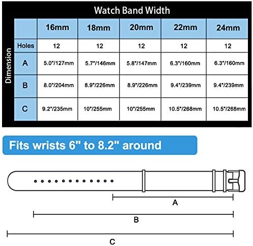 Ritche Christmas Gift Military Ballistic Nylon 8 Packs 18mm 20mm 22mm Watch Band Replacement Watch Straps For Men Women White Elephant Gifts Stocking Stuffers For Men