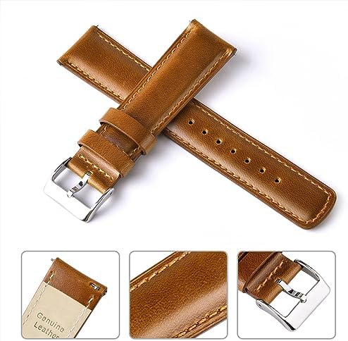 Ritche Christmas Gift Quick Release Leather Watch Bands Genuine Watch Straps For Men Women Top Grain Leather Watch Strap White Elephant Gifts Stocking Stuffers For Men Father's Day Gifts