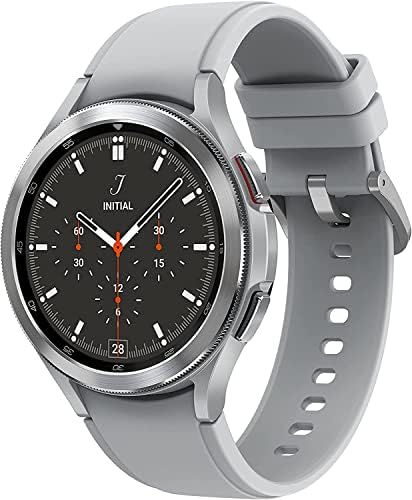 Samsung Electronics Galaxy Watch 4 Classic 46mm Smartwatch with ECG Monitor Tracker for Health Fitness Running Sleep Cycles GPS Fall Detection Bluetooth US Version Silver (Renewed)
