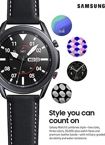 Samsung Galaxy Watch 3 (45mm GPS Bluetooth) Smart Watch With Advanced Health Monitoring Fitness Tracking And Long Lasting Battery - Mystic Black (Renewed)