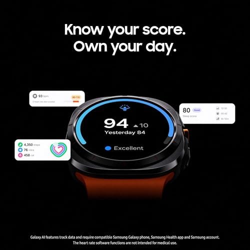 Samsung Galaxy Watch Ultra (2024) 47mm LTE AI Smartwatch W/Energy Score Wellness Tips Heart Rate Tracking Sleep Monitor Fitness Tracker GPS Titanium Gray [US Version 1Yr Manufacturer Warranty]