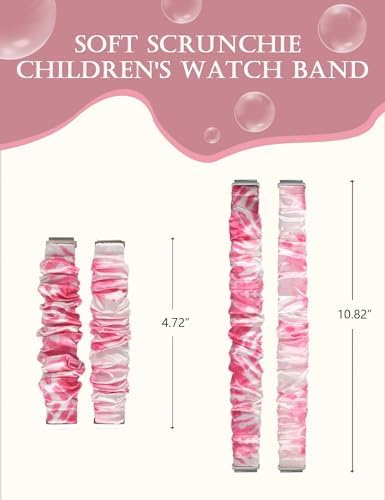 Scrunchie Band Replacement For Kids Compatible With Gizmo Gabb Watch 3/2/1 For SyncUP Kids Watch Specially Designed For Children Cute Girls Printed Elastic Strap For Girls Child(Pink)