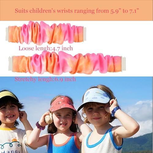 Scrunchie Bands Compatible With Gizmo Watch 3 2 1 Gabb Watch 3 2 1 And SyncUP Kids Watch 20mm Cute Stretchy Solo Loop Gizmo Watch Band For Kids Boys Girls (5 Pack)