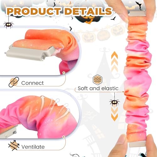 Scrunchie 表带兼容 Gizmo 手表 3 2 1 Gabb 手表 3 2 1 和 SyncUP 儿童手表 20 毫米可爱弹性单环 Gizmo 表带 适合儿童男孩女孩(5 件装)