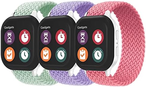 SimpleThings 3Pack Band Replacement Compatible with Gizmo Watch 3 2 1/Gabb Watch 3 2 1 20mm Stretchy Kids Solo Loop Gizmo Watch Band Replacement Easier for Boys Girls to Put On & Off