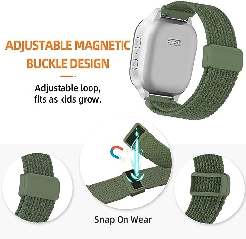 SimpleThings Band Compatible With Cosmo JrTrack 3/ Gizmo Watch 3 2 1 Braided Stretchy Nylon Band With Adjustable Magnetic Buckle Soft 20mm Strap For Kids Boys Girls