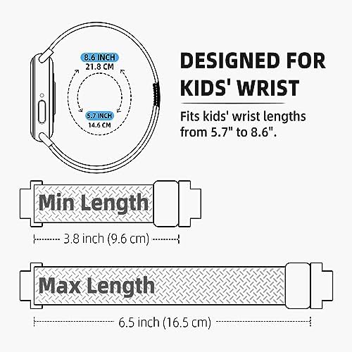 SimpleThings Band Compatible With Cosmo JrTrack 3/ Gizmo Watch 3 2 1 Braided Stretchy Nylon Band With Adjustable Magnetic Buckle Soft 20mm Strap For Kids Boys Girls