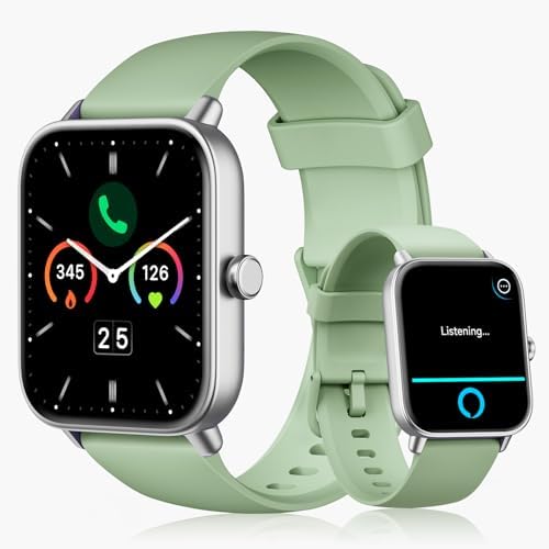 Smart Ring for Women (Alexa Built-in & Bluetooth Call) 1.8" Smartwatch with SpO2/Heart Rate/Sleep/Stress Monitor Calorie/Step/Distance Counter 100 Sport Modes IP68 Fitness Watch for Android iOS