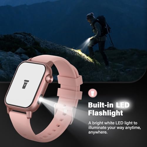 Smart Watch 1.85" HD Display 3D Dynamic Dial 60Hz High Refresh Bluetooth Calling LED Flashlight 100+ Sports Modes (Pink)