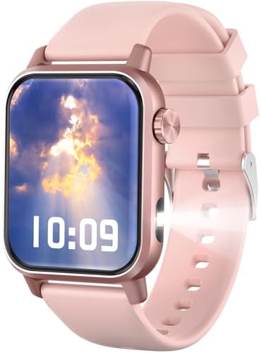 Smart Watch 1.85" HD Display 3D Dynamic Dial 60Hz High Refresh Bluetooth Calling LED Flashlight 100+ Sports Modes (Pink)