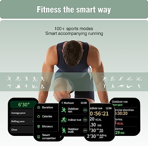 Smart Watch For Men Women With Bluetooth Calling Alexa Built-in 1.8" HD Screen Smartwatch With Blood Oxygen Heart Rate Sleep Monitor 100 Sports Modes For IPhone Android Phones