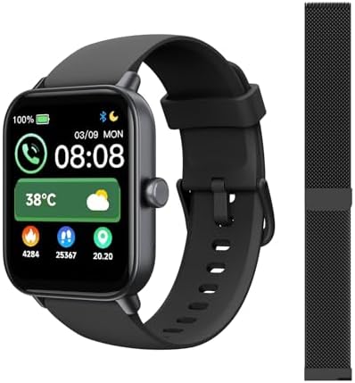 Smart Watch for Men Women with Bluetooth Calling Alexa Built-in 1.8" HD Screen Smartwatch with Blood Oxygen Heart Rate Sleep Monitor 100 Sports Modes for iPhone Android Phones