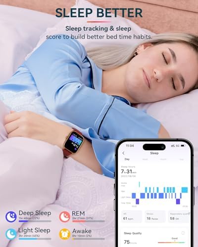 Smart Watch For Women Android & IPhone Alexa Built-in 1.8" Touch Screen Fitness Watch With Answer/Make Calls IP68 Waterproof Heart Rate/Sleep/SpO2 Monitor Pedometer 120+ Sport Modes