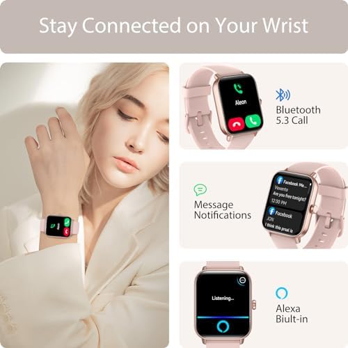 Smart Watch For Women Android & IPhone Alexa Built-in 1.8" Fitness Tracker With Answer/Make Call IP68 Waterproof/SpO2/Heart Rate/Sleep/Monitor Activity Tracker For 100+Sport Modes