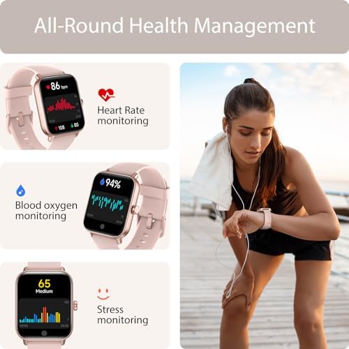 Smart Watch For Women Android & IPhone Alexa Built-in 1.8" Fitness Tracker With Answer/Make Call IP68 Waterproof/SpO2/Heart Rate/Sleep/Monitor Activity Tracker For 100+Sport Modes