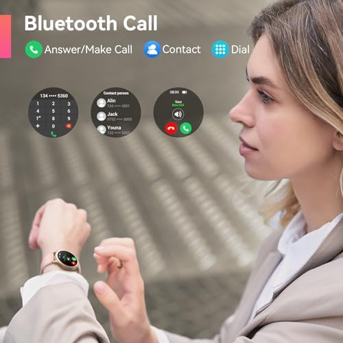 Smart Watch For Women Answer/Make Call 1.32" Smart Watch With Heart Rate Blood Oxygen Sleep Monitor IP68 Waterproof Fitness Tracker Pedometer Calorie Counter Activity Trackers Watch For Android IOS