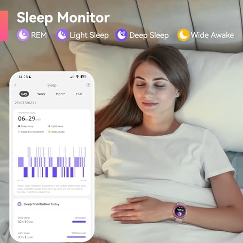 Smart Watch For Women Answer/Make Call 1.32" Smart Watch With Heart Rate Blood Oxygen Sleep Monitor IP68 Waterproof Fitness Tracker Pedometer Calorie Counter Activity Trackers Watch For Android IOS