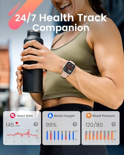 Smart Watch For Women For IPhone&Android: 100 Day+Battery Life Smart Watch(Answer/Make Calls) With 24/7 SpO2 Sleep Heart Rate Monitor 5ATM Waterproof Fitness Tracker With 120+ Sport Reloj Inteligente