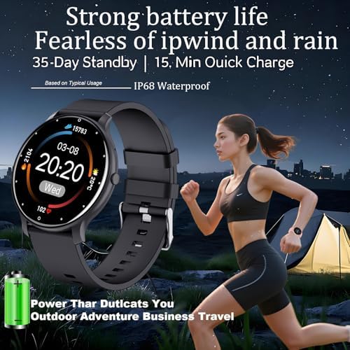 Smart Watch For Women Men 1.46" HD Touchscreen With 7Day Battery 128 Sports Modes Fitness Tracker Heart Rate/Sleep Monitor IP68 Waterproof Smartwatch(Answer/Make Calls) Magnetic Fast Charging