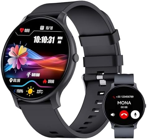 Smart Watch for Women Men 1.46" HD Touchscreen with 7Day Battery 128 Sports Modes Fitness Tracker Heart Rate/Sleep Monitor IP68 Waterproof Smartwatch(Answer/Make Calls) Magnetic Fast Charging
