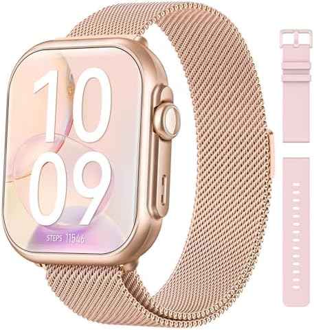 Smart Watch for Women Men Fitness: Smart Watch for iPhone&Android Bluetooth Call with SpO2 Sleep Heart Rate Monitor IP68 Fitness Tracker with 120+Sport Reloj Inteligente 30 Day+Battery Life 2 Bands