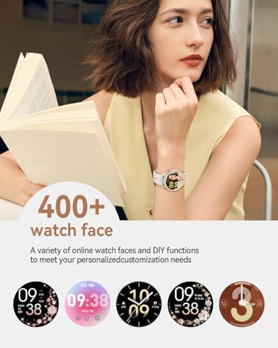 Smart Watches For Women(Answer/Make Calls) 1.27'' AMOLED Screen Activity Trackers With Heart Rate/Sleep/SpO2 Monitor Smartwatch For IPhone/Samsung/Android 120+ Sport Modes IP68 Fitness Watch 3Bands