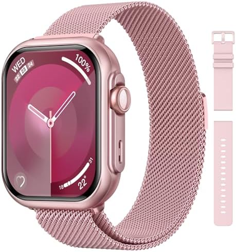 Smart Watches for Women Fitness Tracker: 1.85"Smartwatch with 30 Day+Battery Life Make/Answer Call Sleep Heart Rate SpO2 Monitor IP68 Waterproof 120+Sport Mode Watch for Android iPhone Samsung 2 Bands