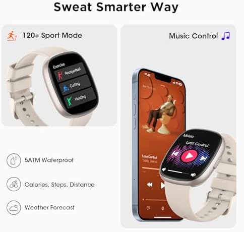 Smart Watches For Women Men Fitness: Fitness Tracker With Make/Recive Call 10-Day Battery Life Heart Rate SpO2 Sleep Monitor 120 Sport Mode 5ATM Waterproof Smartwatch For IOS Android Phones Christmas