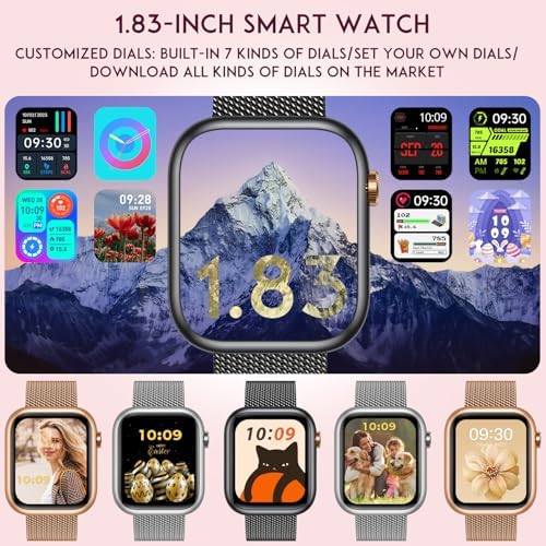 Smartwatch Women Fitness Tracker Watch: Black Smart Watches For Women Make Answer Bluetooth Call Android Phones IPhone Compatible 123+ Sport Modes IP68 Waterproof Digital Pedometer Heart Rate Monitor