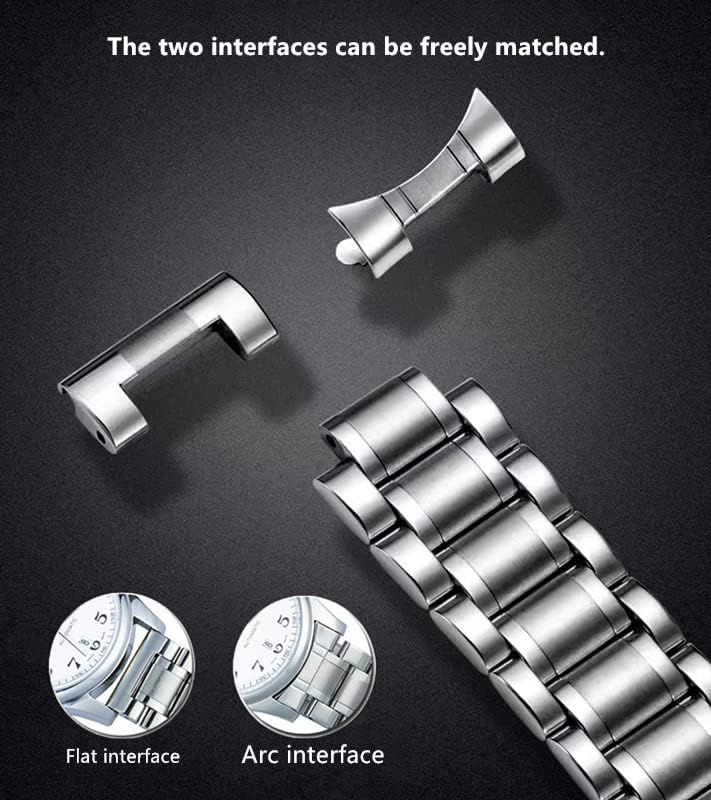 Stainless Steel Watch Band 14mm 15mm 16mm 17mm 18mm 19mm 21mm 20mm 22mm 23mm 24mm Universal Metal Watch Strap Smartwatch Replacement Band Men Women Fit Most Traditional Watches