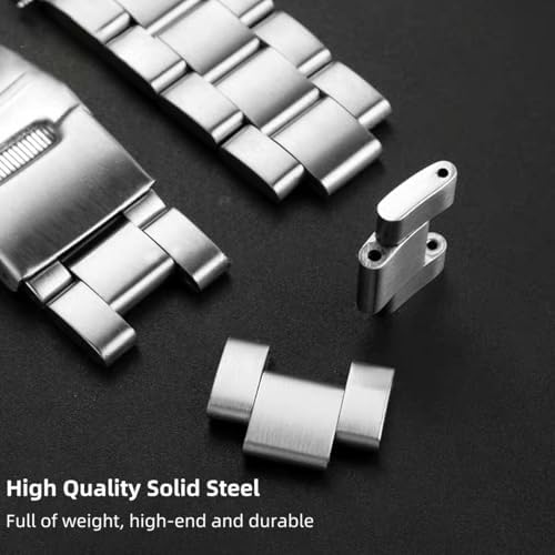 Stainless Steel Watch Band Curved Ends Tapered 18mm 19mm 20mm 21mm 22mm 24mmFlexible Metal Watch Strap Smartwatch Bracelet Deployment Double FlipLock Buckle Silver Black Gold
