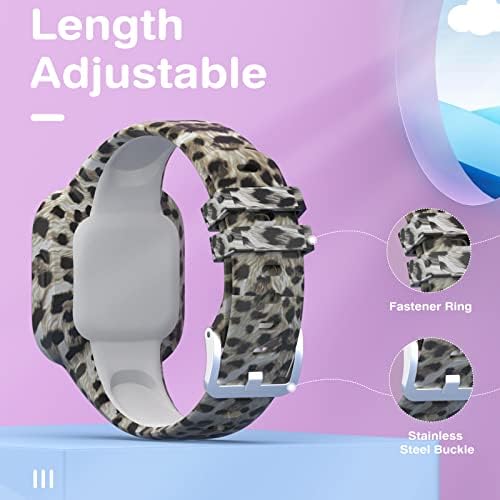 TiMOVO Replacement Band Compatible With Vivofit JR 3 [3-Pack] Soft Silicone Strap Pattern Printed Wristband Smartwatch Accessories Fit Vivofit JR 3 - Paw Prints/Green/Leopard Print