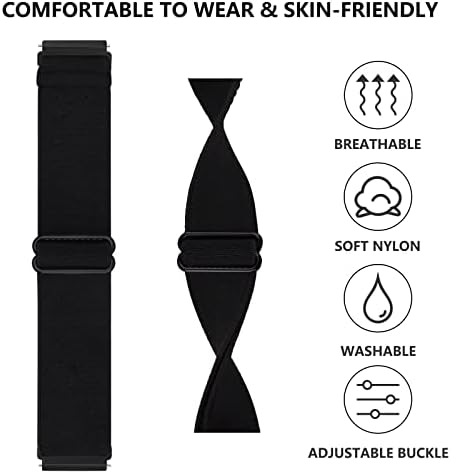 Tobfit 2 件装弹性弹性带 兼容 Gabb 儿童表带 柔软的尼龙环带可调节替换腕带适用于 Gabb 手表和 Gabb 手表 2 个男孩女孩 黑色+绿色箭头