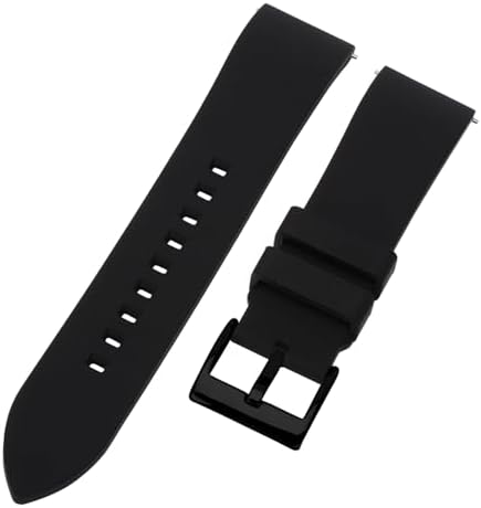 TStrap Silicone Watch Band For Men - Black Quick Release Watch Band For Women Soft - Waterproof Smart Watch Bracelet Clasp - Correa De Silicona Para Reloj Replacement - 18mm 19mm 20mm 21mm 22mm 24mm