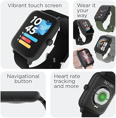 Unisex Smartwatch - Fitness Tracker Heart Rate Monitor Customizable Watch Face - Activity And Calorie Tracker - Multi Sports Modes - Bluetooth Connectivity