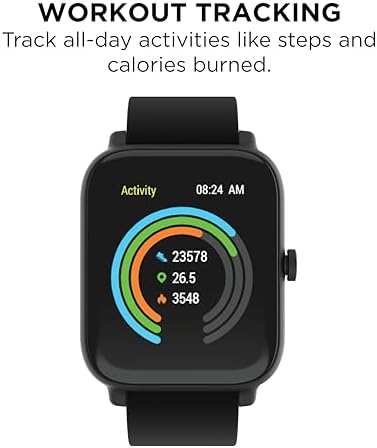 Unisex Smartwatch - Fitness Tracker Heart Rate Monitor Customizable Watch Face - Activity And Calorie Tracker - Multi Sports Modes - Bluetooth Connectivity