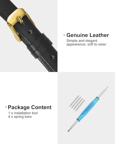 Uxcell 多种尺寸真皮表带 轻薄优雅皮革表带 男女适用