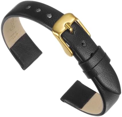 Uxcell Multi-sizes Genuine Leather Band Flat Thin Elegant Leather Watch Strap For Men And Women