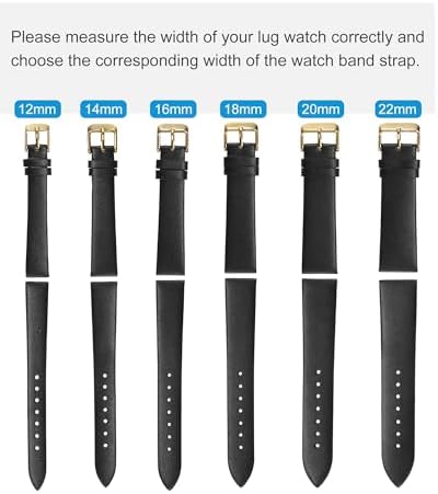 Uxcell Multi-sizes Genuine Leather Band Flat Thin Elegant Leather Watch Strap For Men And Women