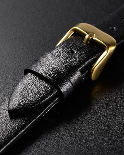 Uxcell Multi-sizes Genuine Leather Band Flat Thin Elegant Leather Watch Strap For Men And Women
