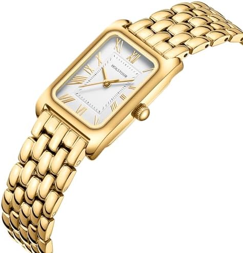 Watches For Women Vintage Bracelet Roman Dial Rectangular Case Gold Watch Waterproof With Tools