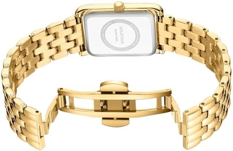 Watches For Women Vintage Bracelet Roman Dial Rectangular Case Gold Watch Waterproof With Tools