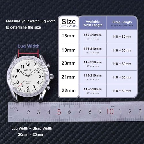 WOCCI 22mm Bicolor Watch Band Silicone Rubber Quick Release Replacement Strap For Men And Women Black Stainless Steel Buckle (Black-Orange)