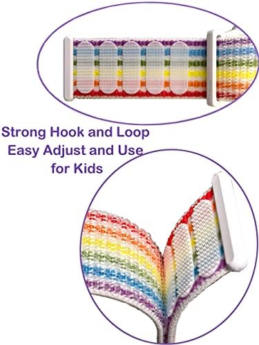 YANC Blue Green White Rainbow For Boy Girl Power-velcro Watch Bands With Hollow Surfaces Compatible With T-mobile SyncUP Watch 2 Packs(Green Sky Blue)