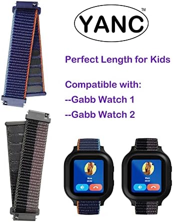 YANC Length Black Blue Red Green Or Camo For Boy Girl Reliable-velcro Watch Bands With Hollow Surfaces Compatible For Gabb Watch 3 2 1 2 Packs(Grey Black Blue)