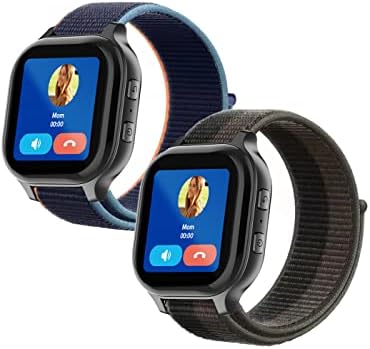 YANC Length Black Blue Red Green or Camo for Boy Girl Reliable-velcro Watch Bands with Hollow Surfaces Compatible for Gabb Watch 3 2 1 2 Packs(Grey black Blue)